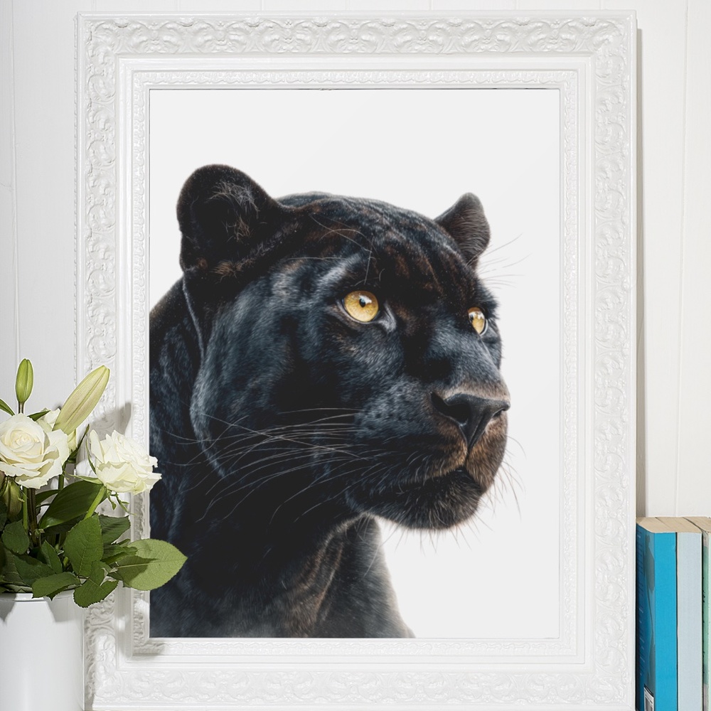 Watercolor Black Jaguar Wall Art Print Unframed - Majestic Jungle Elegance - Picture 6 of 6